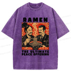Japanese Lion Washed T-Shirt Free Shipping