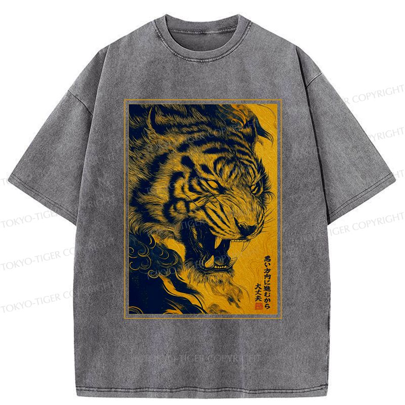 Funny Tiger Ukiyo-e T-Shirt for Daily Wear