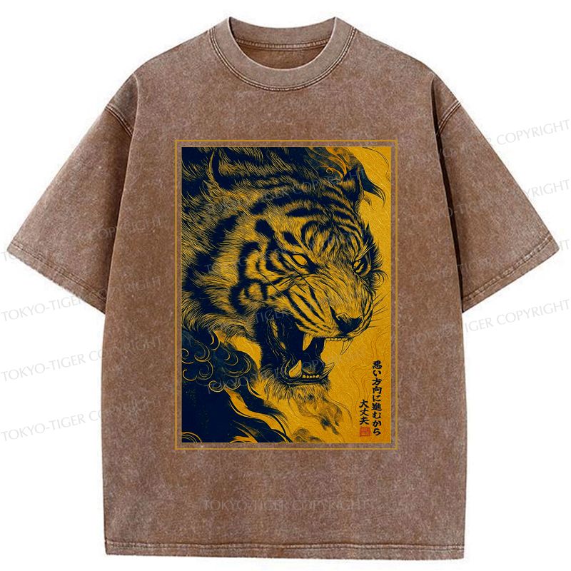 Funny Tiger Ukiyo-e T-Shirt for Daily Wear