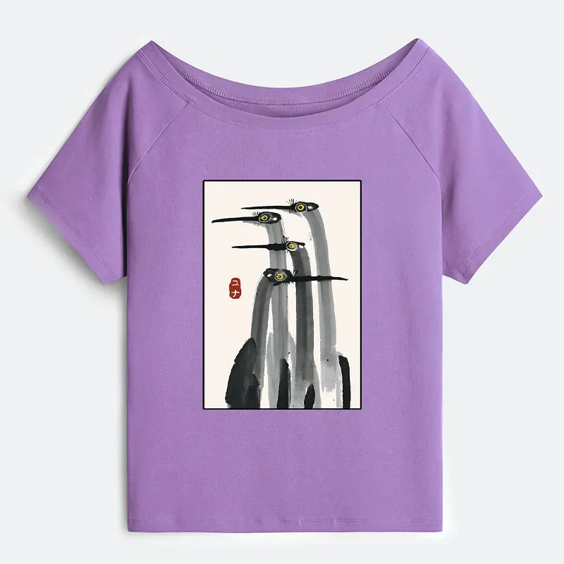 Casual Summer Japanese Crane T-Shirt