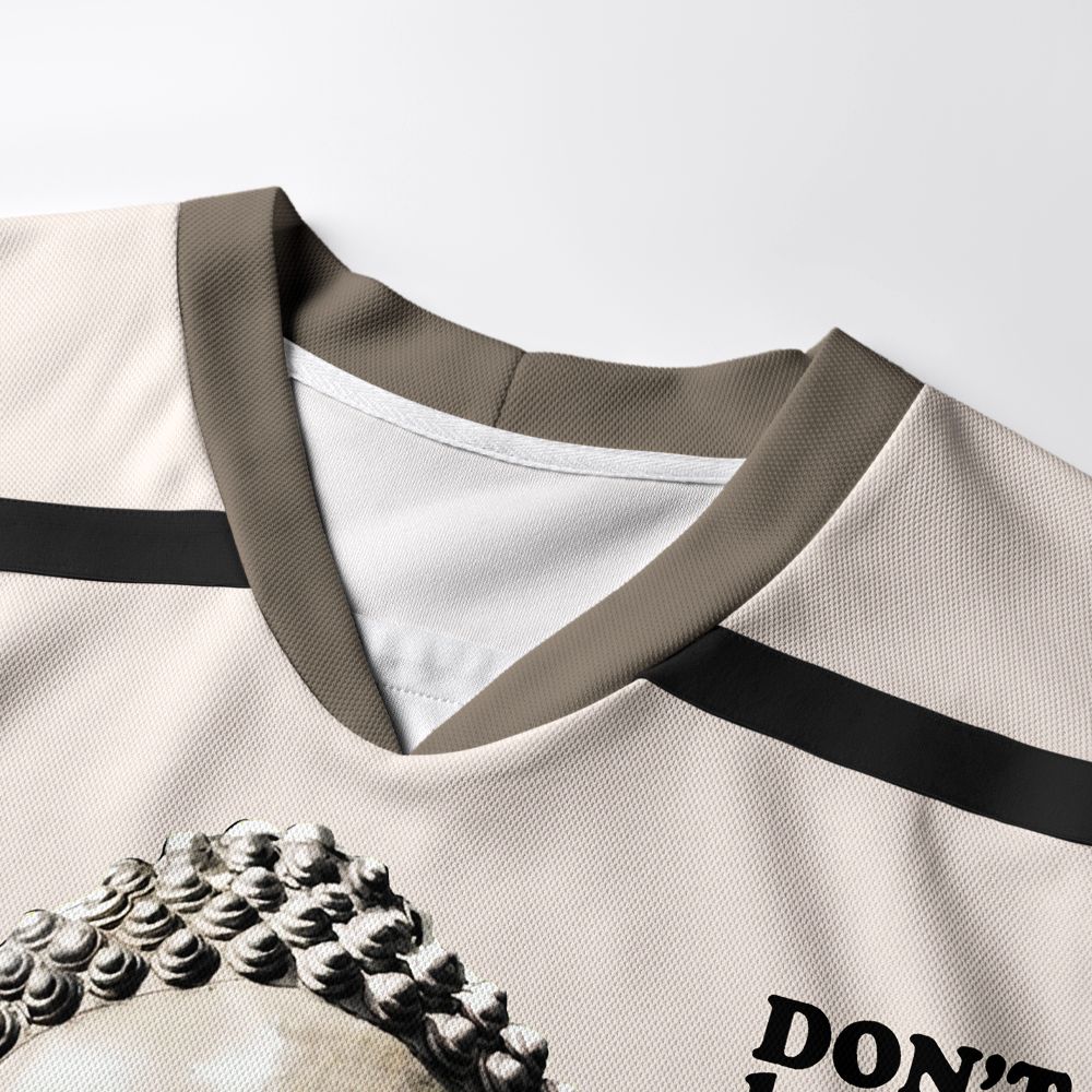Kyoto-Lion Funny Zen Oriental Ink Art Long-Sleeve Hockey Jersey