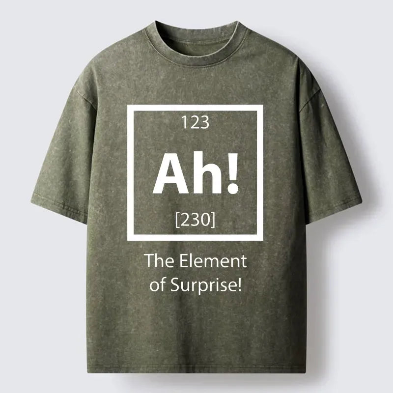 Kyoto-Lion Surprise Element Joyful Meme Washed T-Shirt
