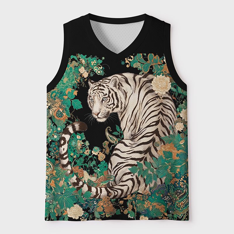 Ukiyo-e Tiger Floral Tank Top