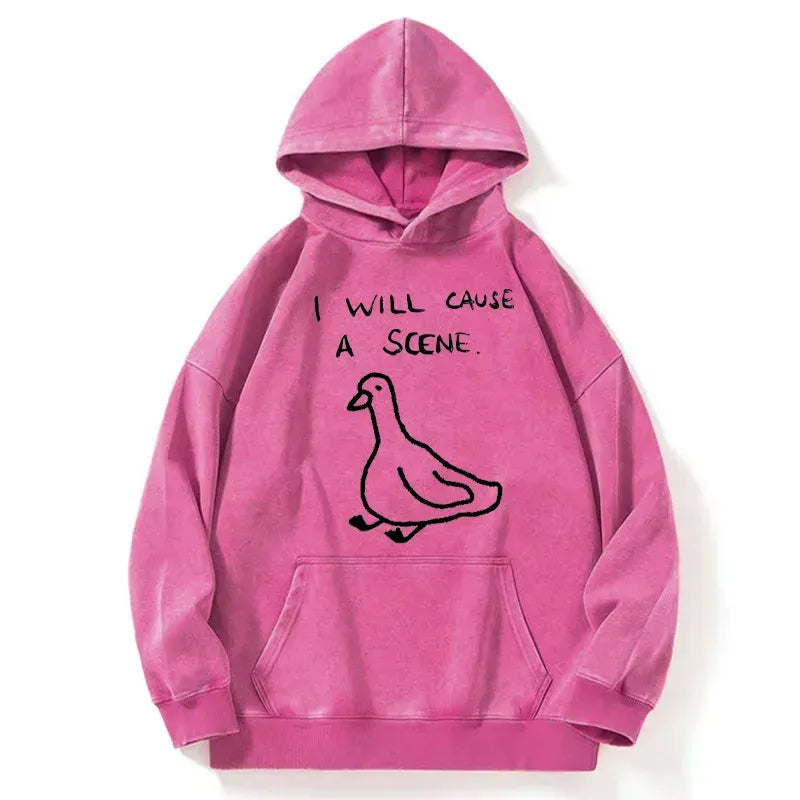 Funny Japan Retro Washed Hoodie