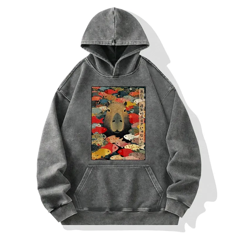 Kyoto Lion Am I Too Lovable washed hoodie