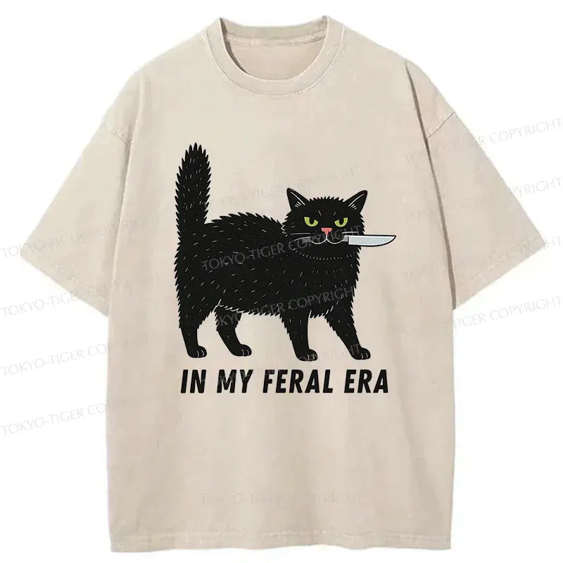 kyoto lion washed black cat tee