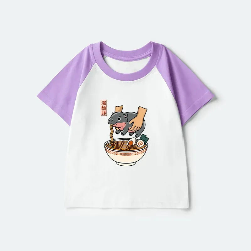Kyoto-Lion Noodles Got Me Kids Raglan T-shirt