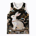 Kyoto-Lion Sleepless Floral Bunny Mesh Tank Top