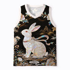 Kyoto-Lion Sleepless Floral Bunny Mesh Tank Top