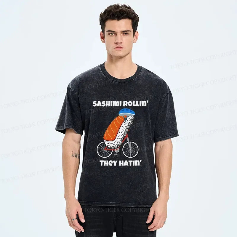 Rollin They Hatin Washed Tee Gift Idea