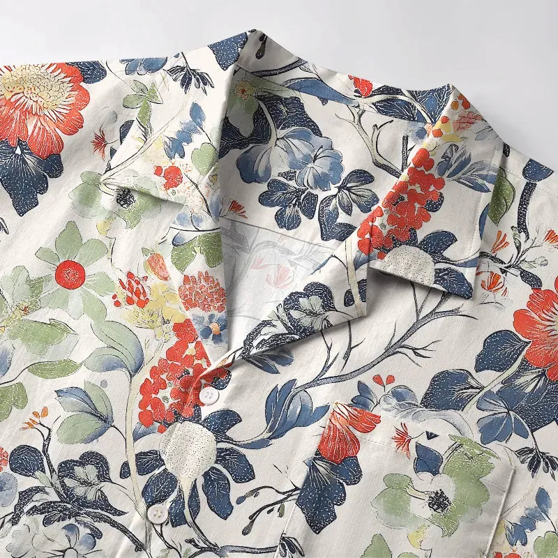 Kyoto-Lion Petal Bloom Aloha Hawaiian Shirt
