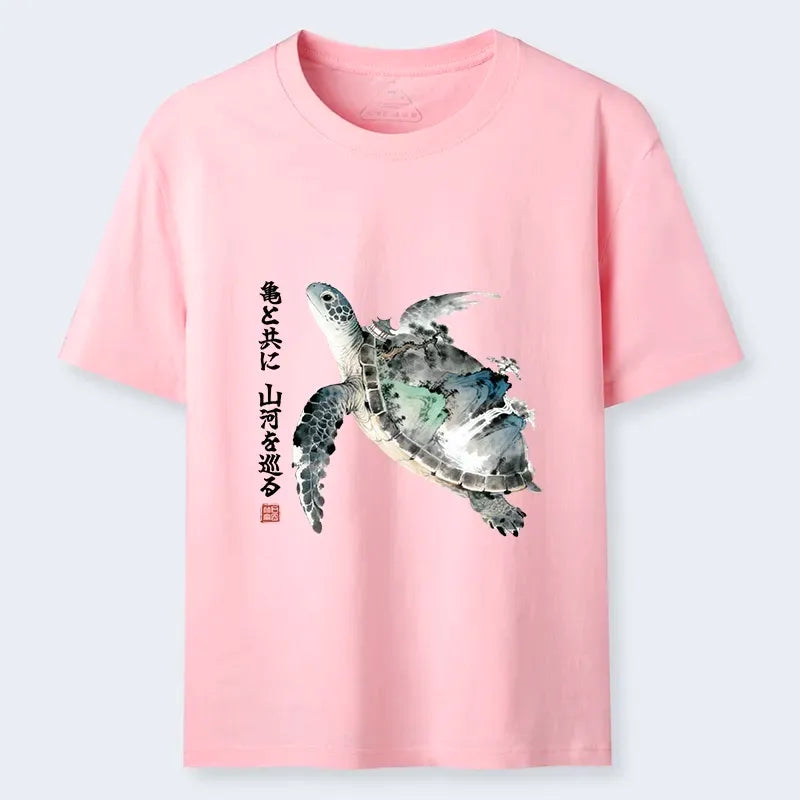 Kyoto-Lion Ink Wash Sea Turtle Art Classic T-Shirt