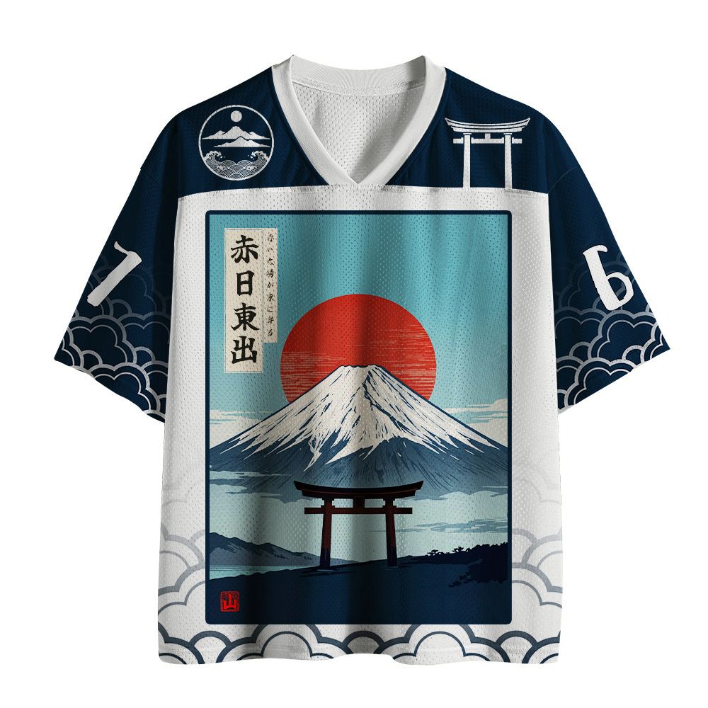 Mount Fuji Sunrise Mesh Jersey for Travel
