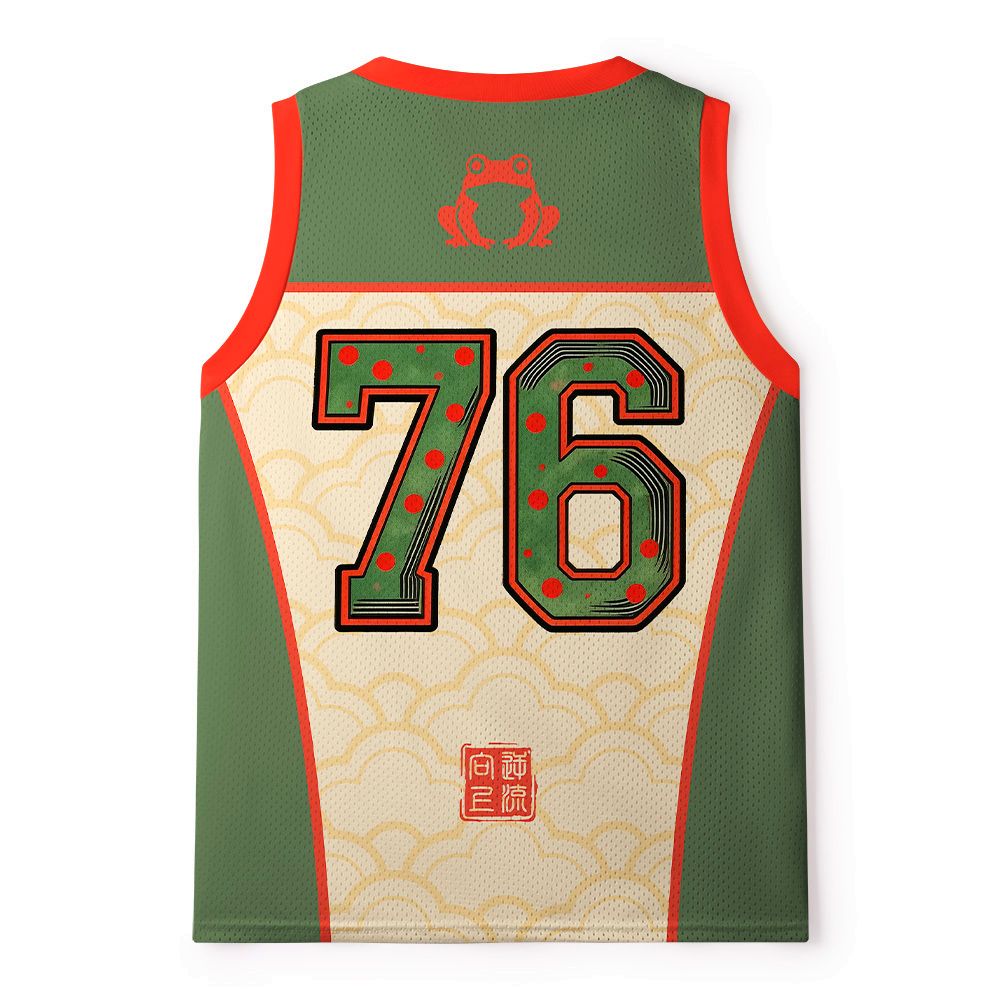 Kyoto-Lion Japanese Kimono DJ Frog Mesh Tank Top