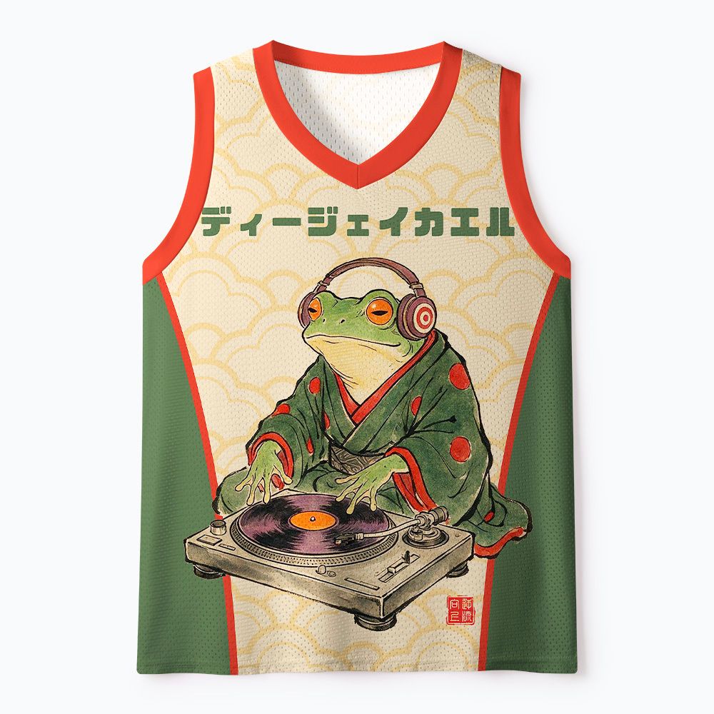 Japanese Kimono Frog Mesh Tank Top
