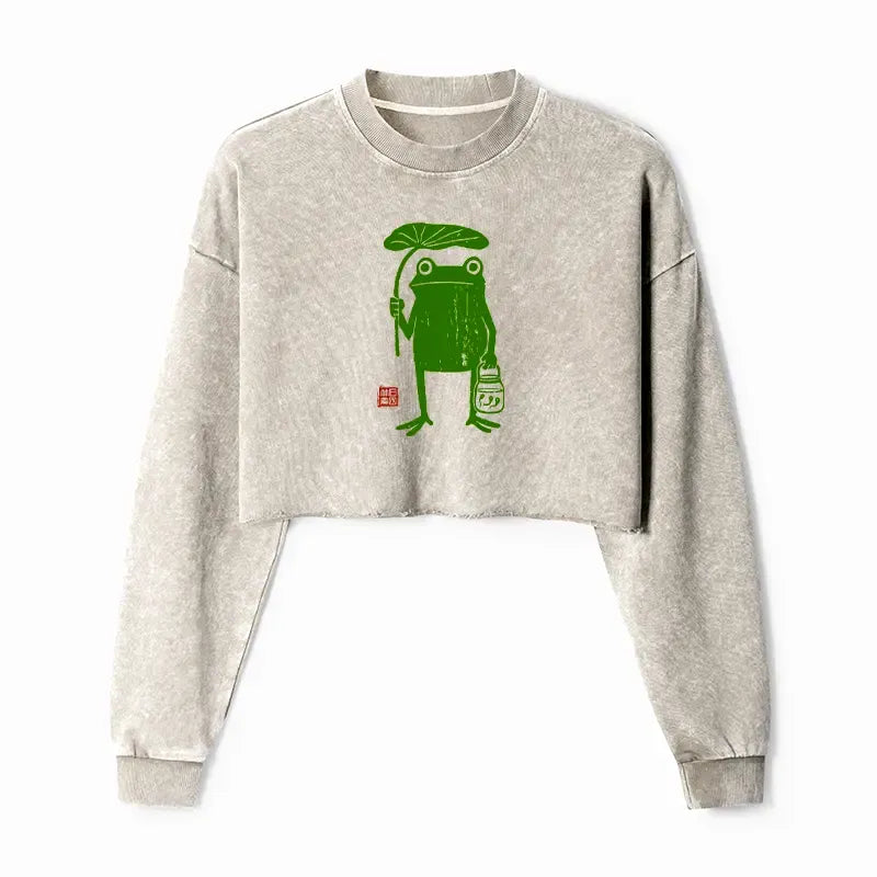 Washed crop sweatshirt free shipping