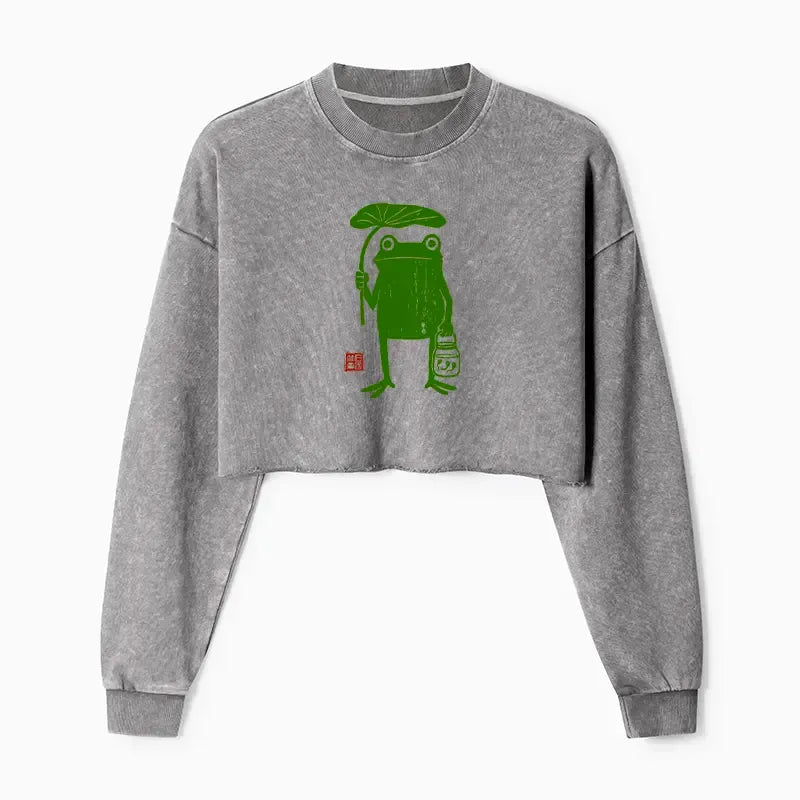 Washed crop sweatshirt free shipping