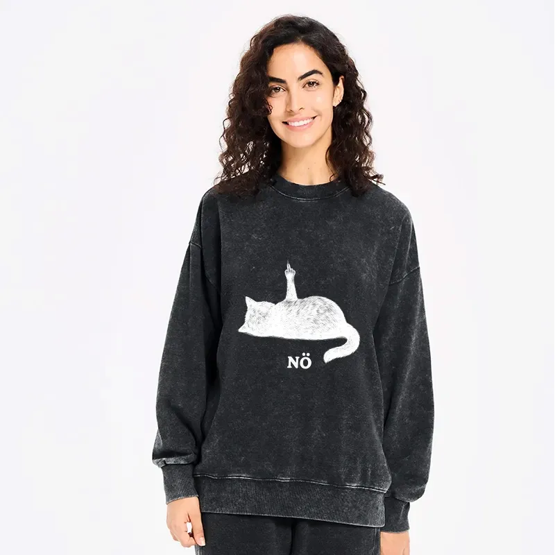 Kyoto-Lion Cat Refused Washed Sweatshirt