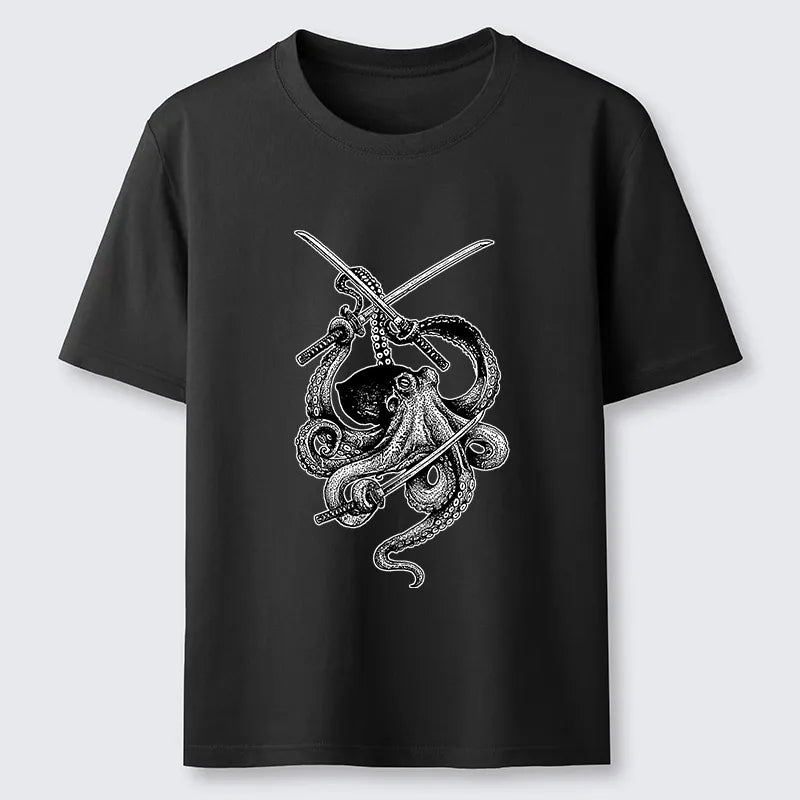 Kyoto-Lion Samurai Octopus Warrior Classic T-Shirt