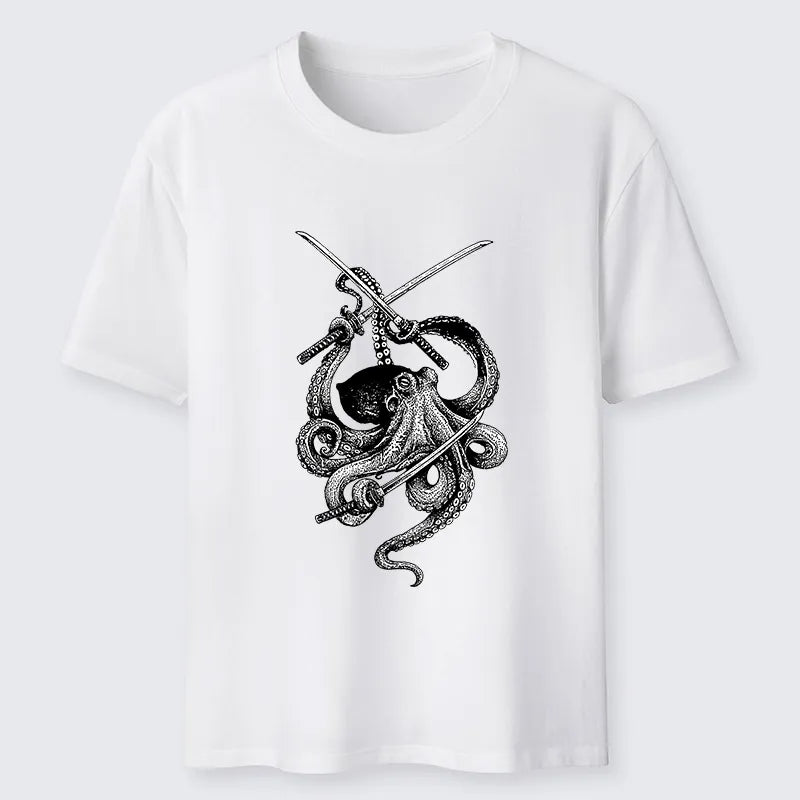 Kyoto-Lion Samurai Octopus Warrior Classic T-Shirt