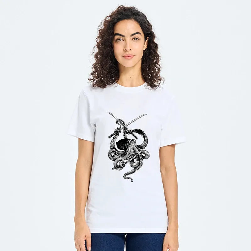 Kyoto-Lion Samurai Octopus Warrior Classic T-Shirt