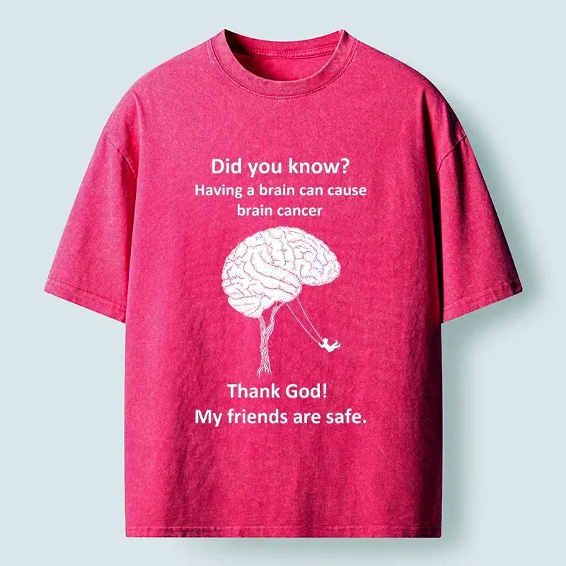 Tokyo?Tiger Dark Meme Brain Joke Washed T?-Shirt