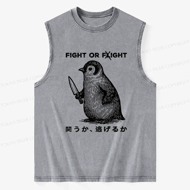 Funny Fight or Flight Washed Tank for Gift