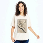 Vintage Owl T-Shirt with Plum Blossom Art