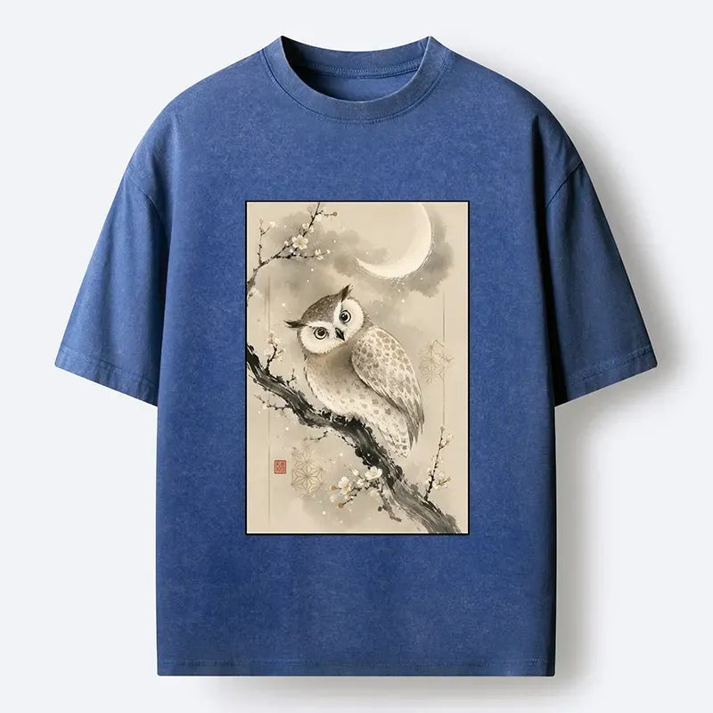 Traditional Ukiyo-e Moon T-Shirt for Casual