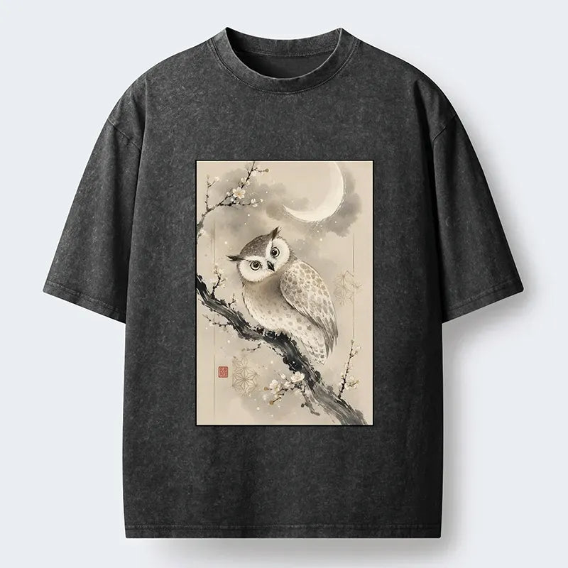 Traditional Ukiyo-e Moon T-Shirt for Casual
