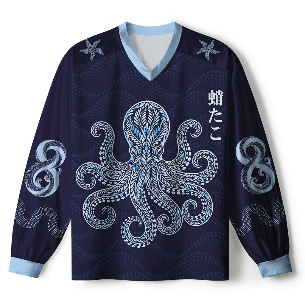 Kyoto-Lion Tribal Octopus Paneled Long Sleeve Jersey