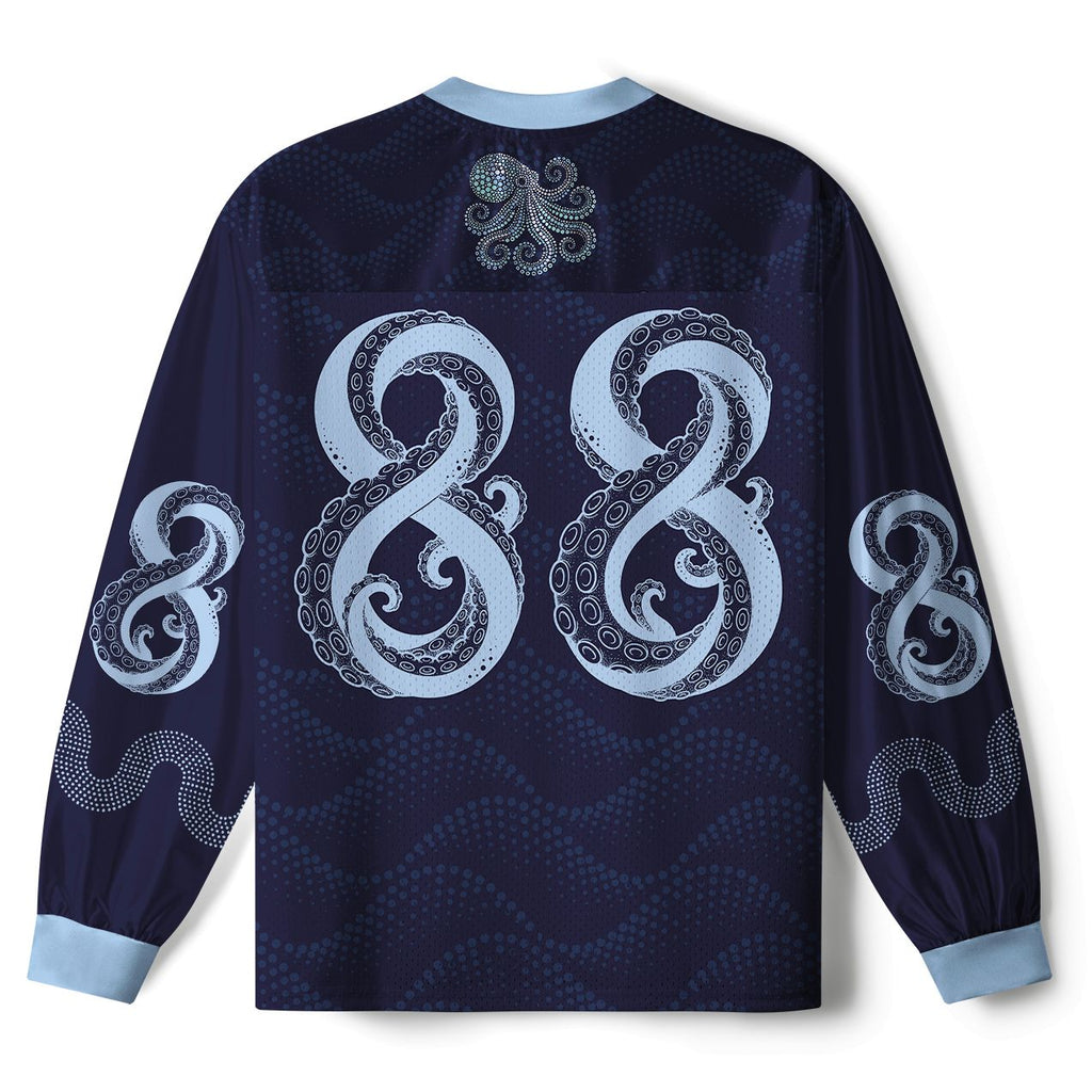 Kyoto-Lion Tribal Octopus Paneled Long Sleeve Jersey
