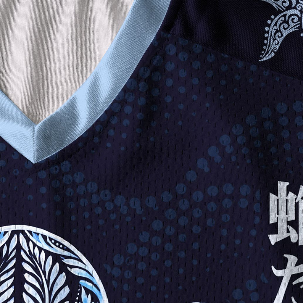 Kyoto-Lion Tribal Octopus Paneled Long Sleeve Jersey