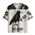 Kyoto-Lion Crow Drinking Black Coffee Funny Mesh Jersey