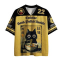 Cute Black Cat Ramen Mesh Jersey
