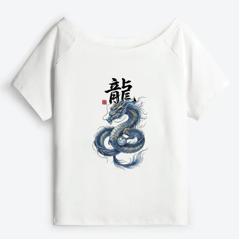 Off Shoulder Dragon Shirt Gift Idea