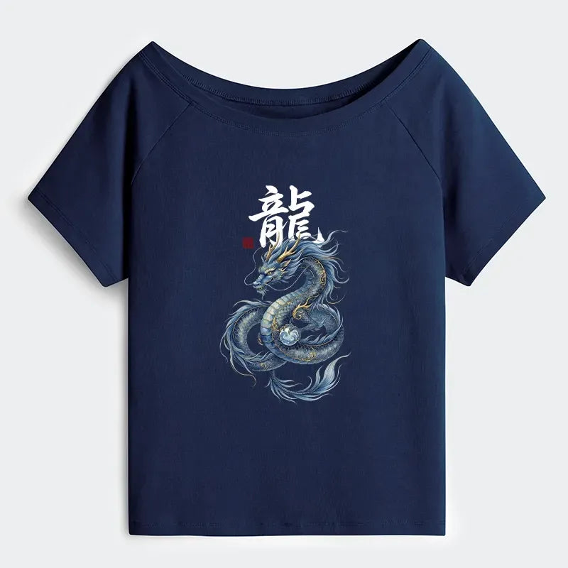 Off Shoulder Dragon Shirt Gift Idea