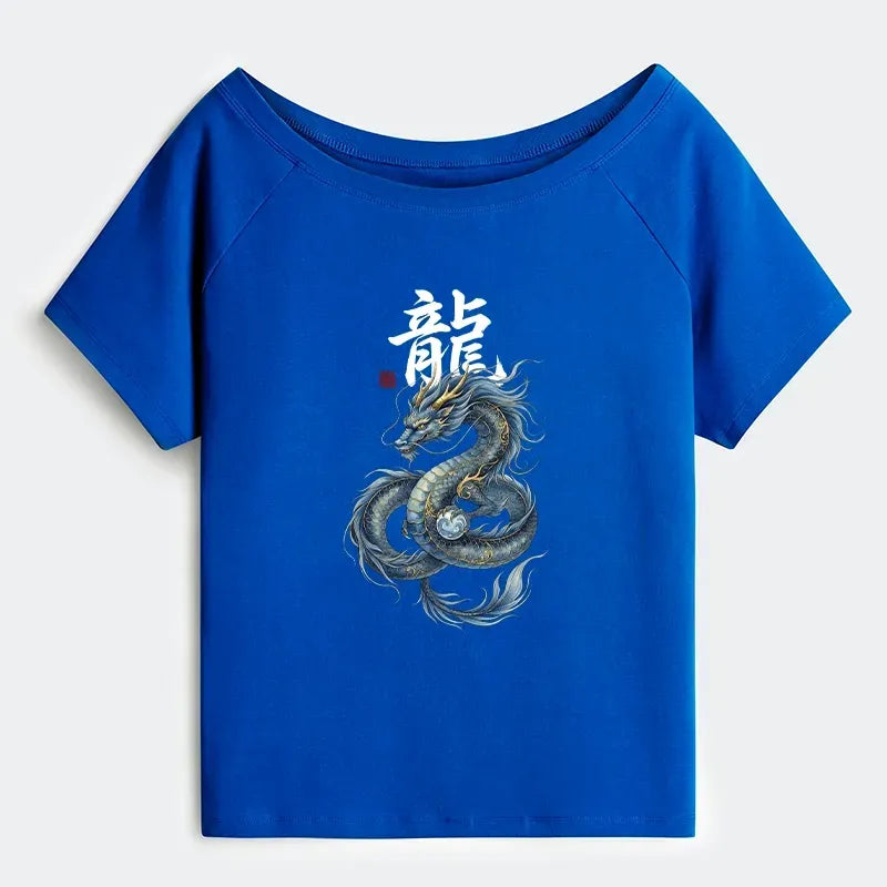 Off Shoulder Dragon Shirt Gift Idea