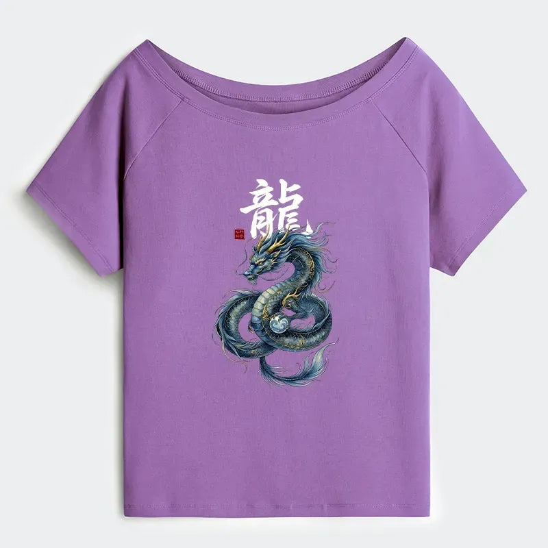 Off Shoulder Dragon Shirt Gift Idea