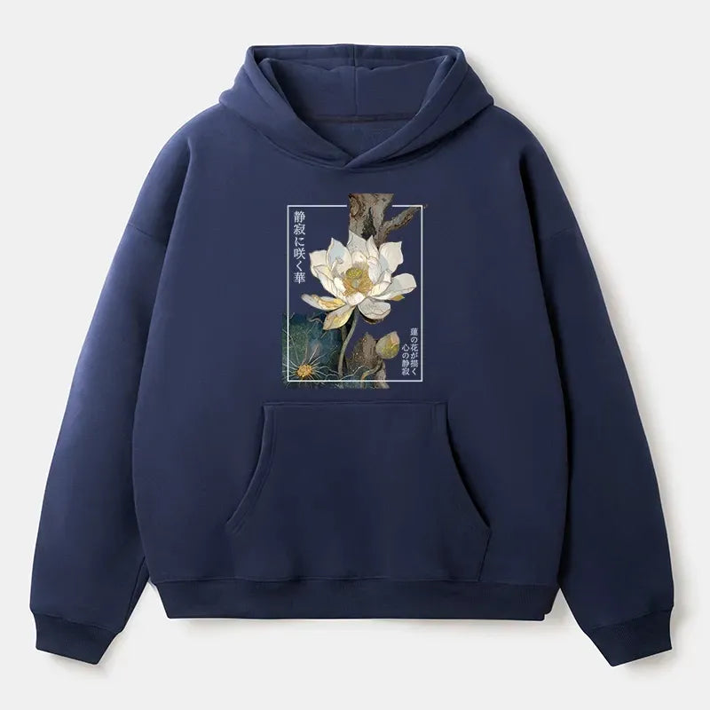 Japanese Blooming Lotus Hoodie for Daily Wear
