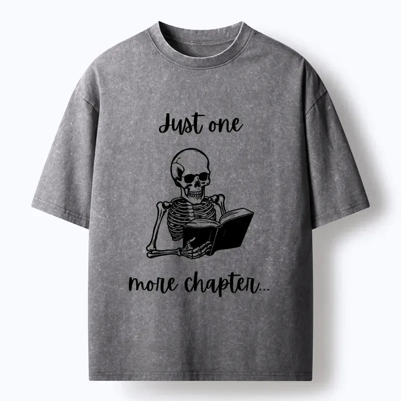 Japanese skeleton reading washed t-shirt