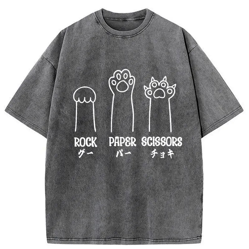 Japanese Rock Paper Scissors Washed Tee