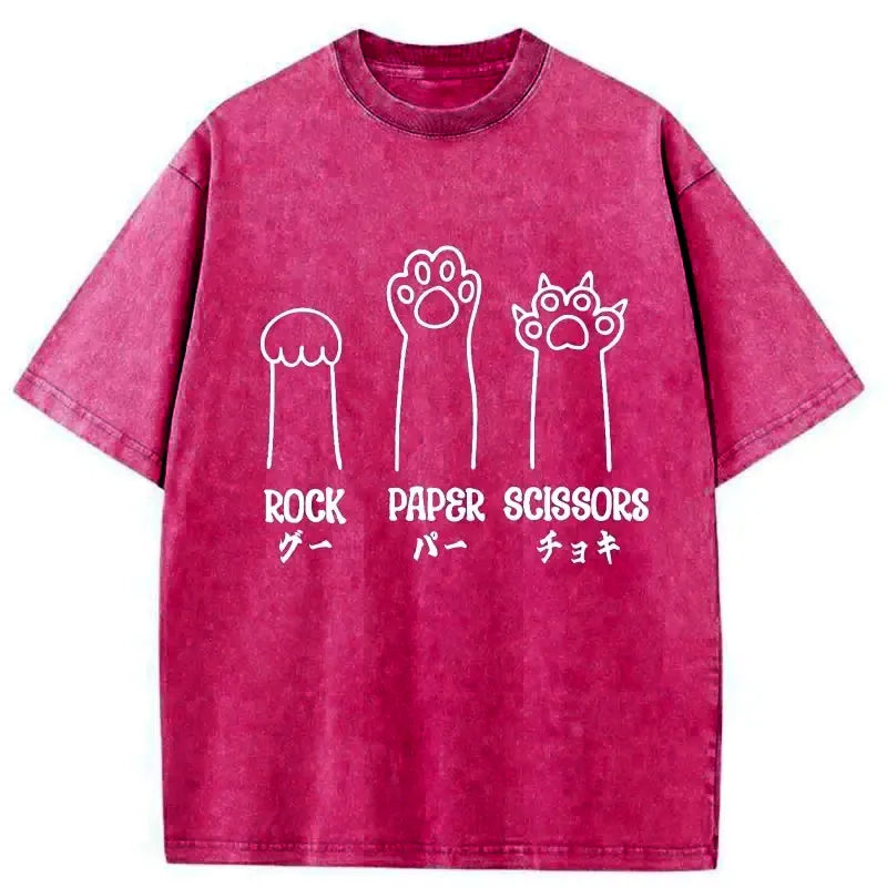 Japanese Rock Paper Scissors Washed Tee
