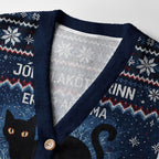 Kyoto-Lion The Yule Cat Is Coming Ugly Cardigan Sweater