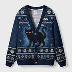 Kyoto-Lion The Yule Cat Is Coming Ugly Cardigan Sweater