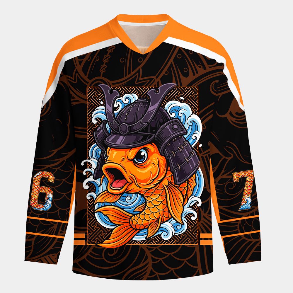 Kyoto-Lion Samurai Koi Long-Sleeve Hockey Jersey