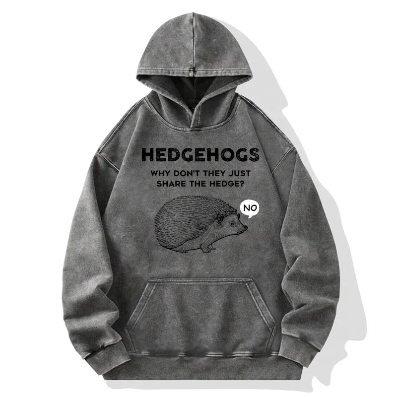 unisex funny hedgehog hoodie casual streetwear
