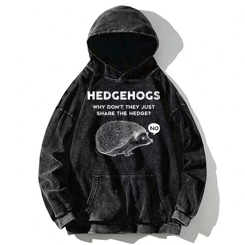 unisex funny hedgehog hoodie casual streetwear