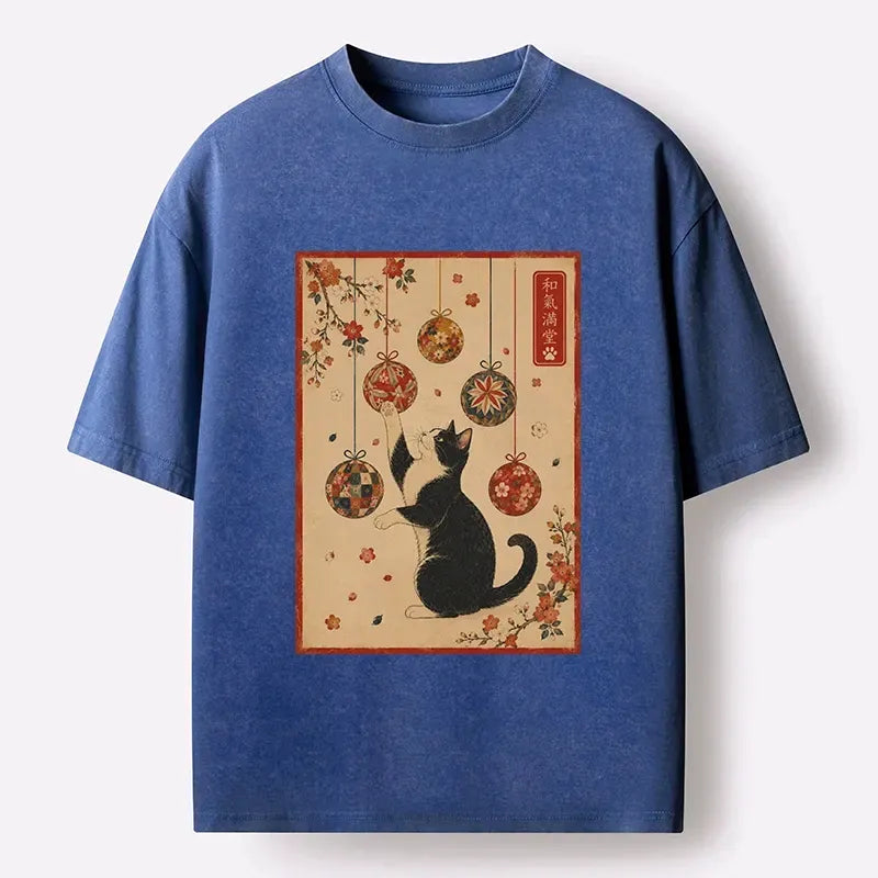 Colorful Fabric Balls Ukiyo-e Tee for Gift