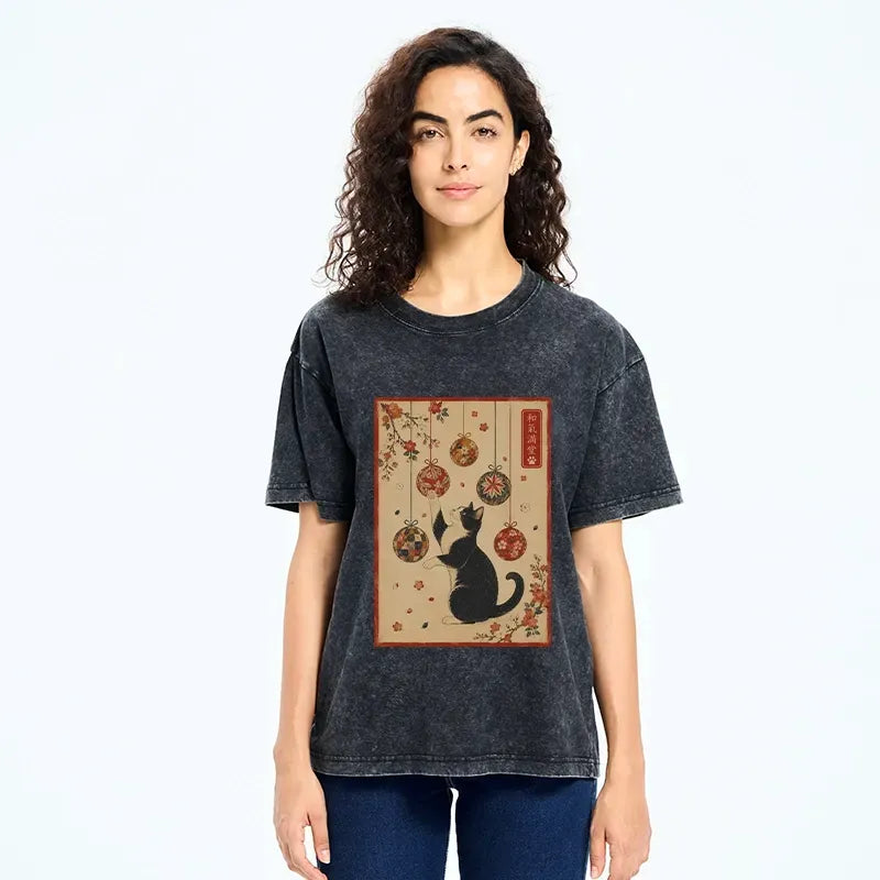 Colorful Fabric Balls Ukiyo-e Tee for Gift